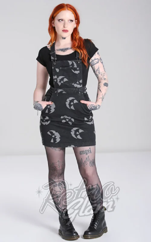 Hell Bunny Jack O Lantern Pinafore Dress -XL left only