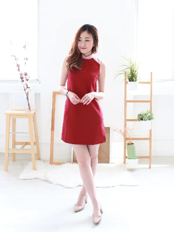 Trish Detachable Collar Colourblock Dress