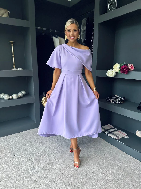Celine Detailed Occasion Dress Lilac