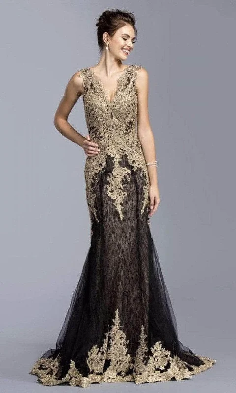 Trevi Collection - L2009 Sleeveless V-Neck Evening Dress