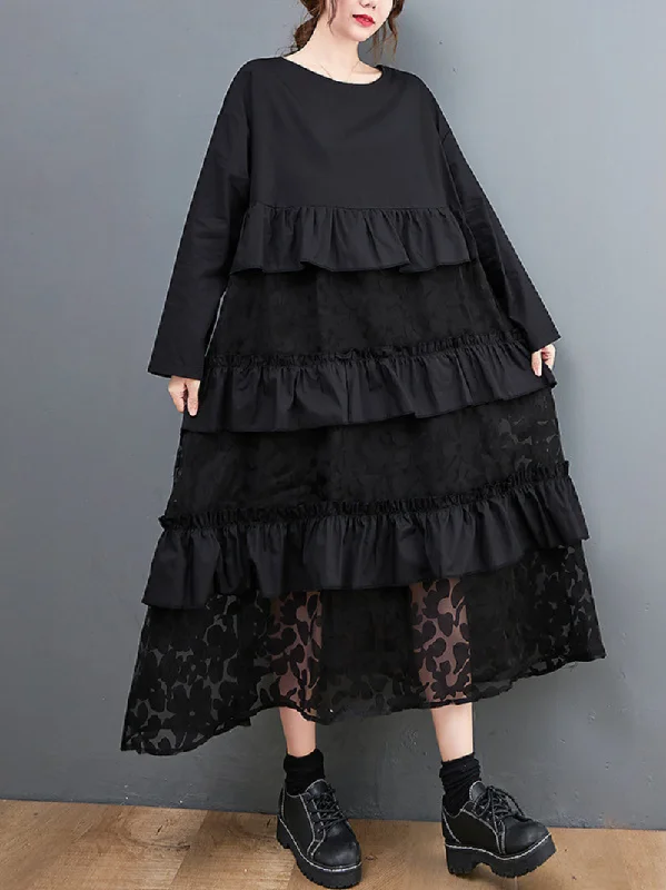 Women's Every Body Floral Mesh Skirt A-Line Dress Boat Neckline Classic