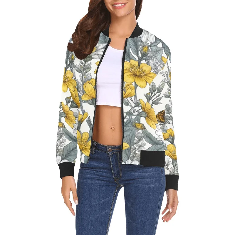 All Over Print Bomber Jacket for Women ( H19) Fleece Jacket Down Jacket Parka