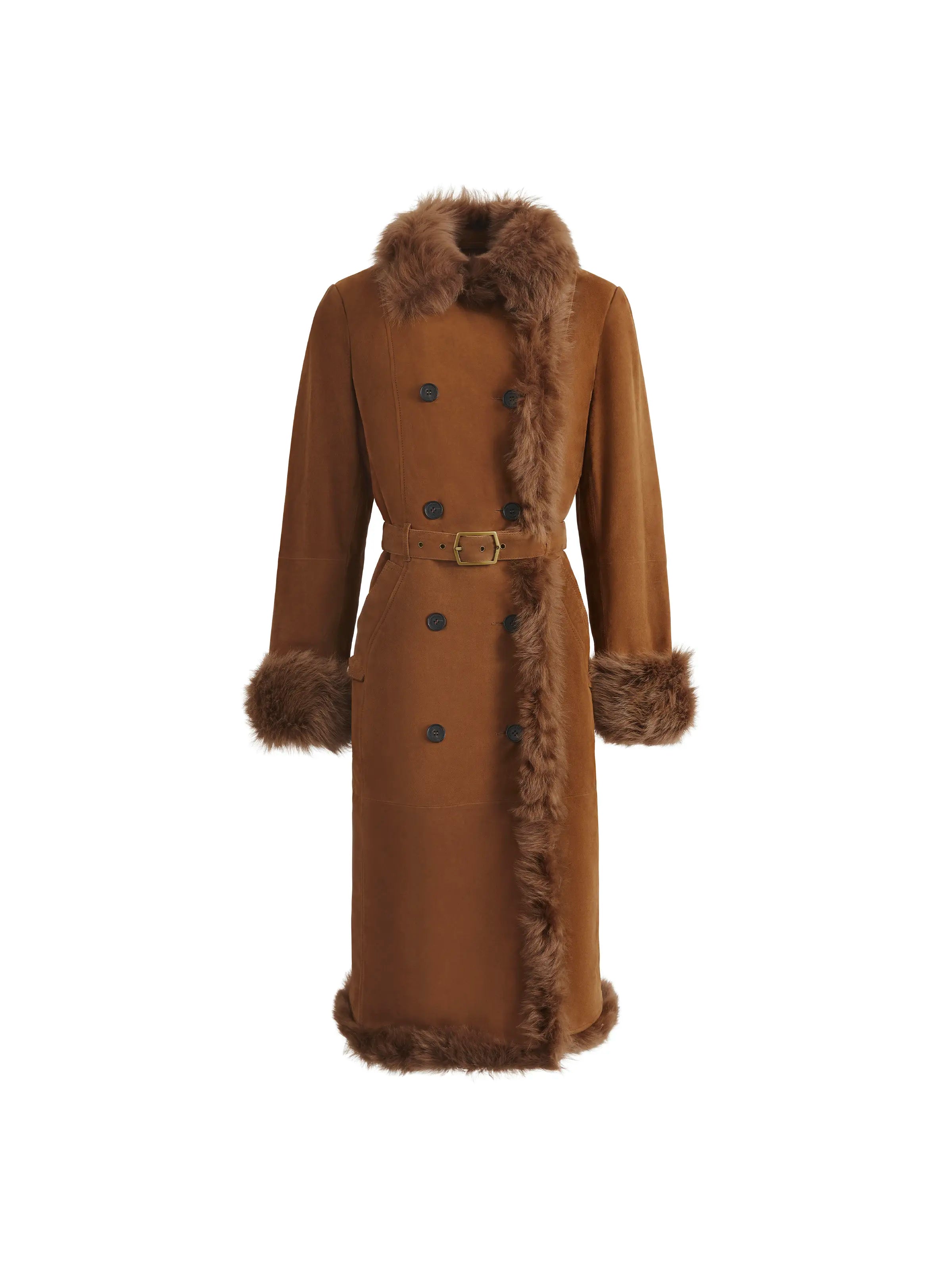 Grace - Tan Luxe Satin Long Coat