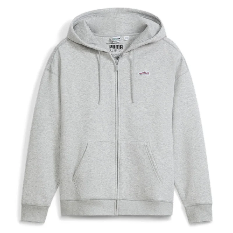 Suede Logo Full Zip Hoodie Hoodie with Neon Bright Vibrant