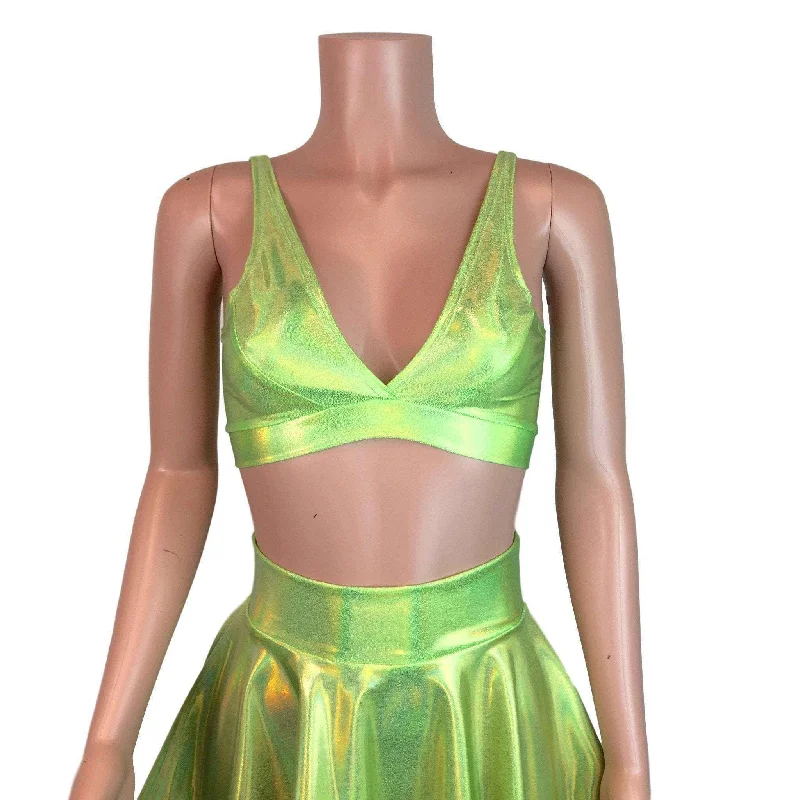 Lime Green Holographic Bralette