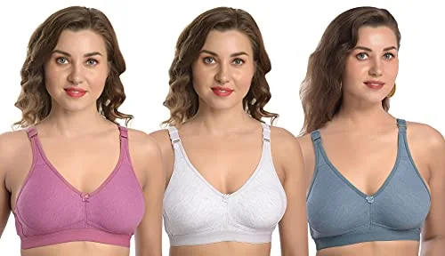 MiEstilo Women's Cotton Blend Non-Padded Wirefree T-Shirt Bra Combo, Pack of 3_Multicolored_Size 36 Sexy Mesh Bralette MiEstilo Women's Cotton Blend Non-Padded Wirefree T-Shirt Bra Combo, Pack of 3_Multicolored_Size 36 Sexy Mesh Bralette