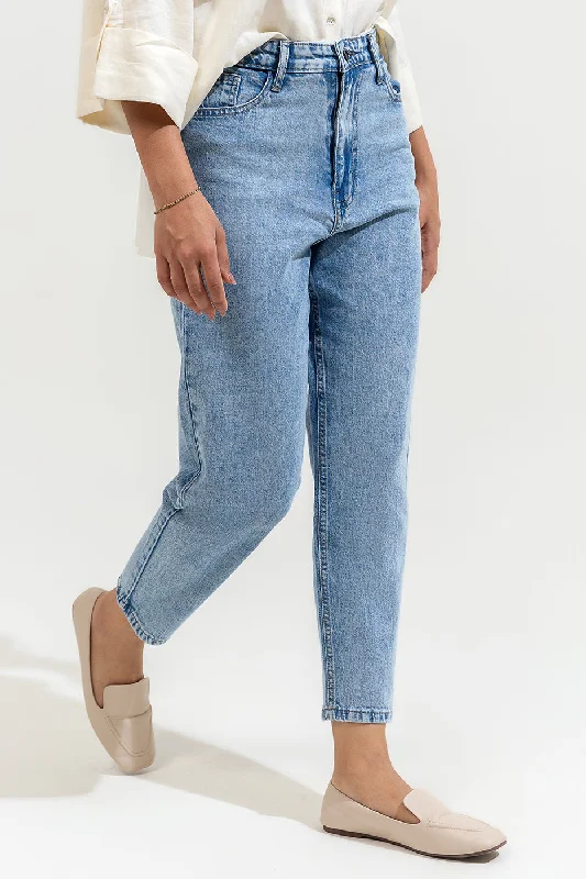MOM JEANS Sporty Zip-Up Pants