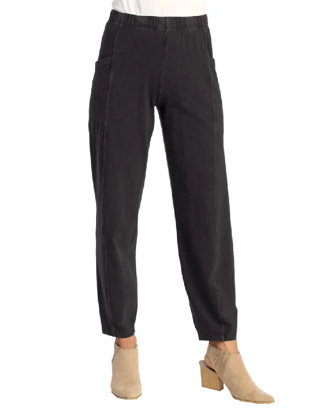 M100 Pants - Black Mineral Washed Printed Jogger Pants