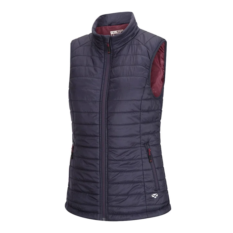 Hoggs of Fife Ladies Kingston Rip-Stop Gilet - Navy/Merlot Relaxed Chic Sweater