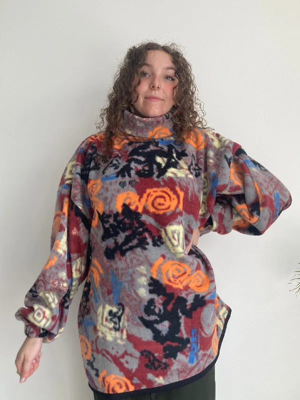 Vintage Turtleneck Fleece (XXL) Feminine Fitted Sweater